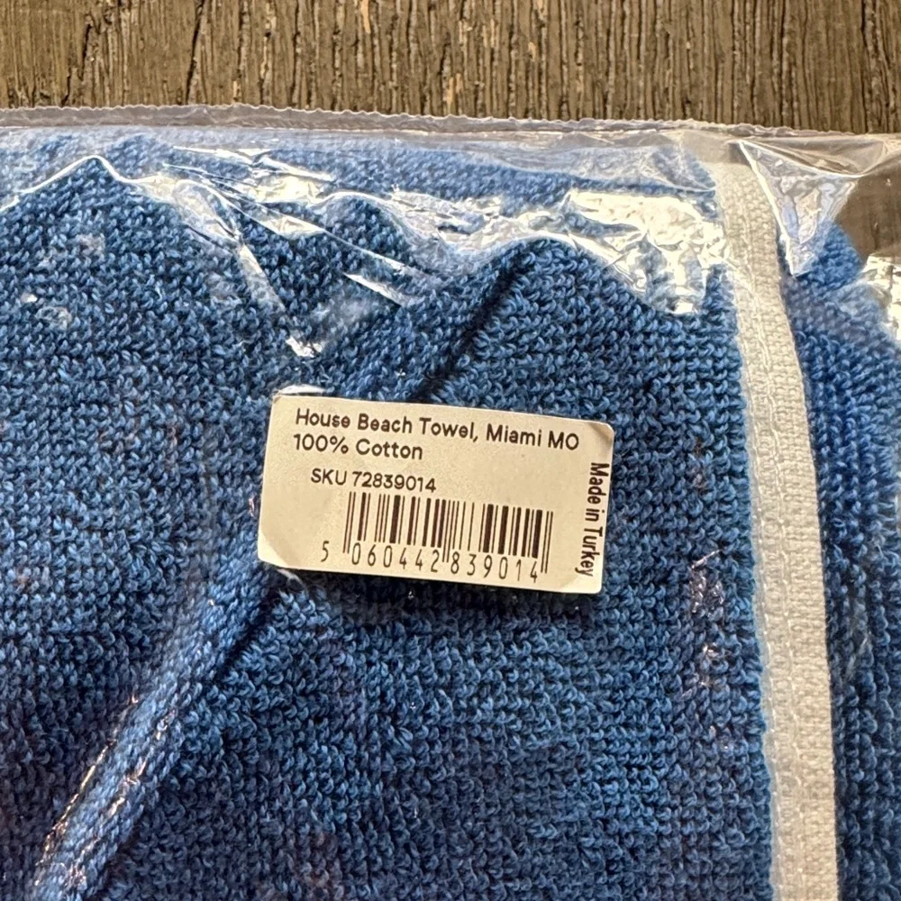 SOHO Beach House Blue and White Beach Towel Blanket